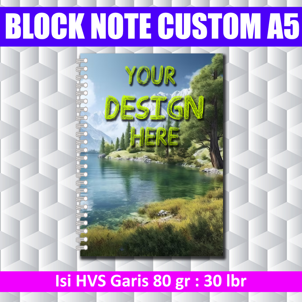 

Block Note Custom A5 Isi 30 Lembar 60 Halaman Bergaris