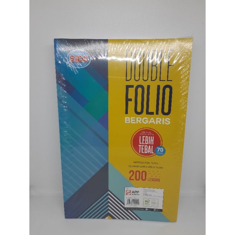 

Kertas Double Folio Bergaris Sidu Sinar Dunia Isi 10 Lembar / F4 Garis Sidu