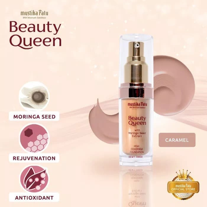 Mustika Ratu Beauty Queen High Coverage Foundation Matte Finish Caramel