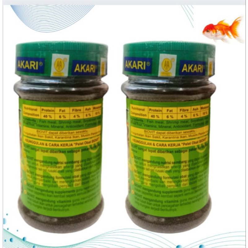 MAKANAN IKAN OBAT AKARI AA BIOVIT 100gr