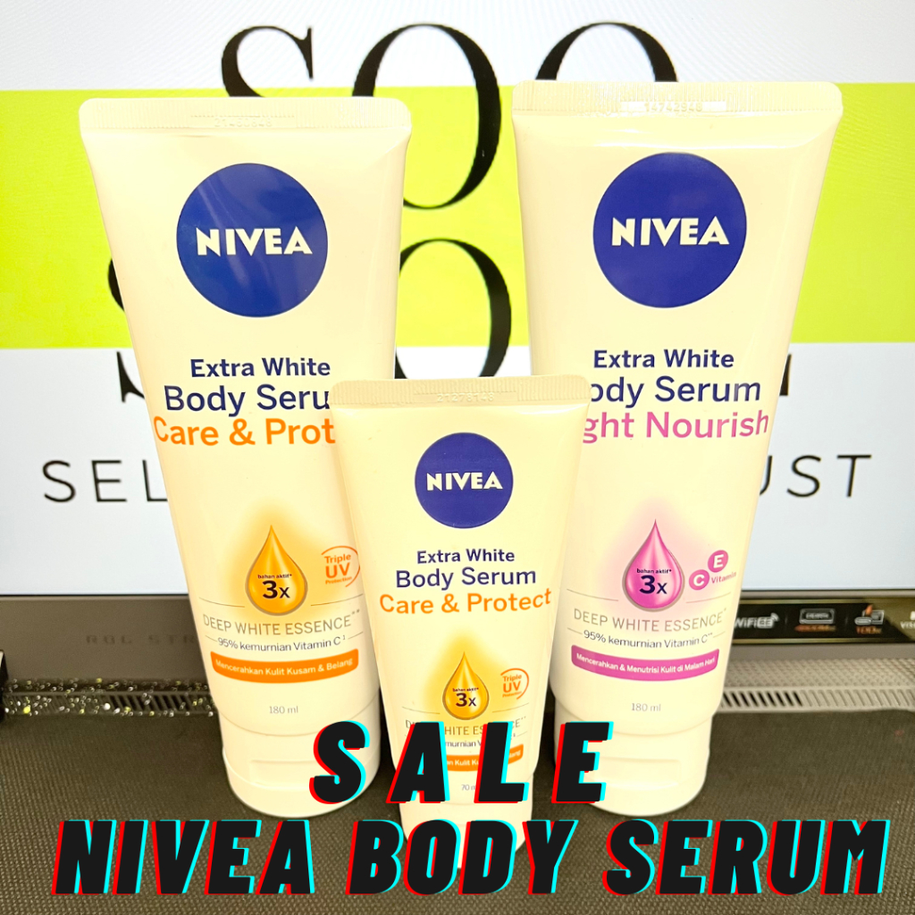 [SALE] NIVEA Extra White Body Serum Care Protect Night Nourish 70 180 ml. Brightening Hand Body Loti