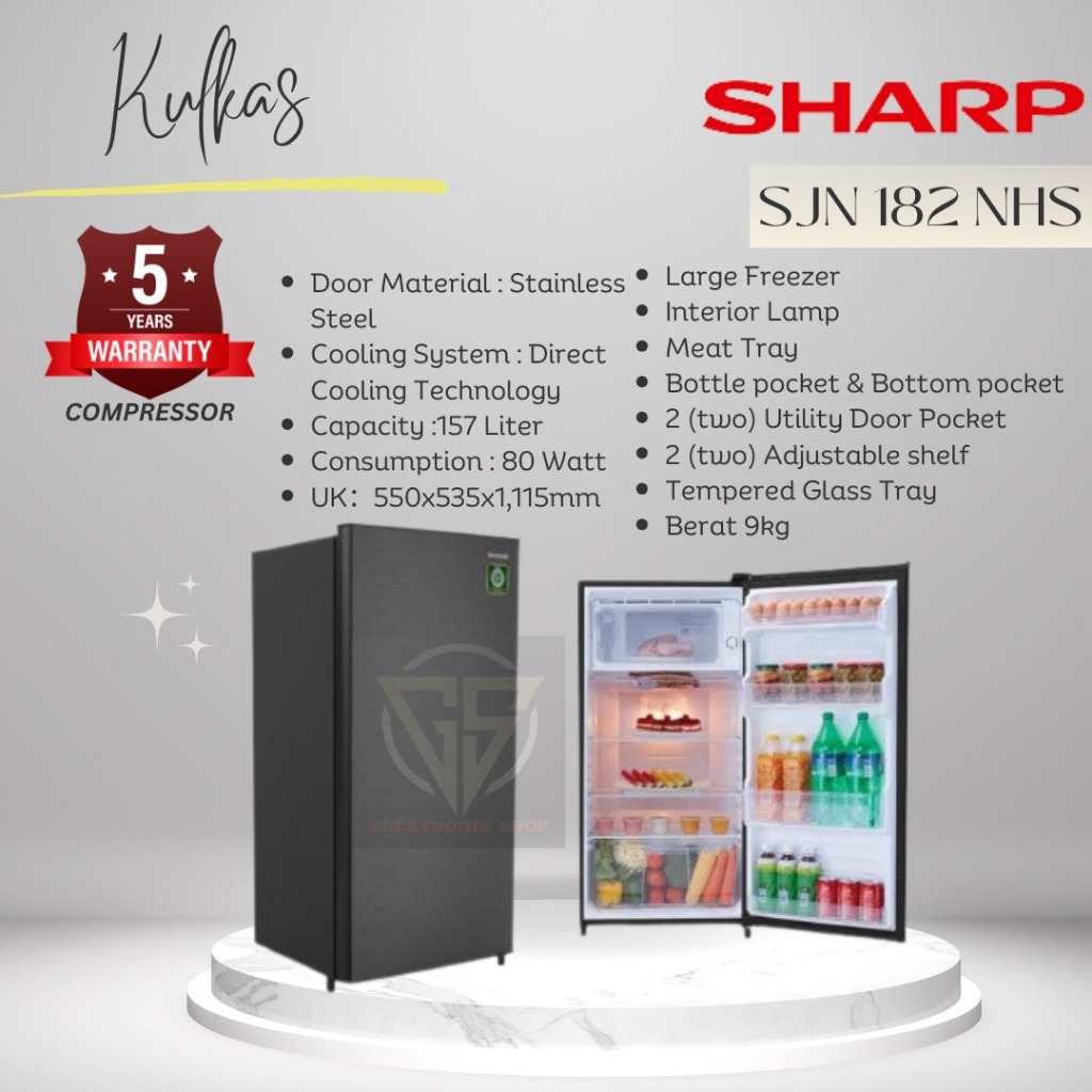 Kulkas 1 Pintu SHARP SJN182NHS