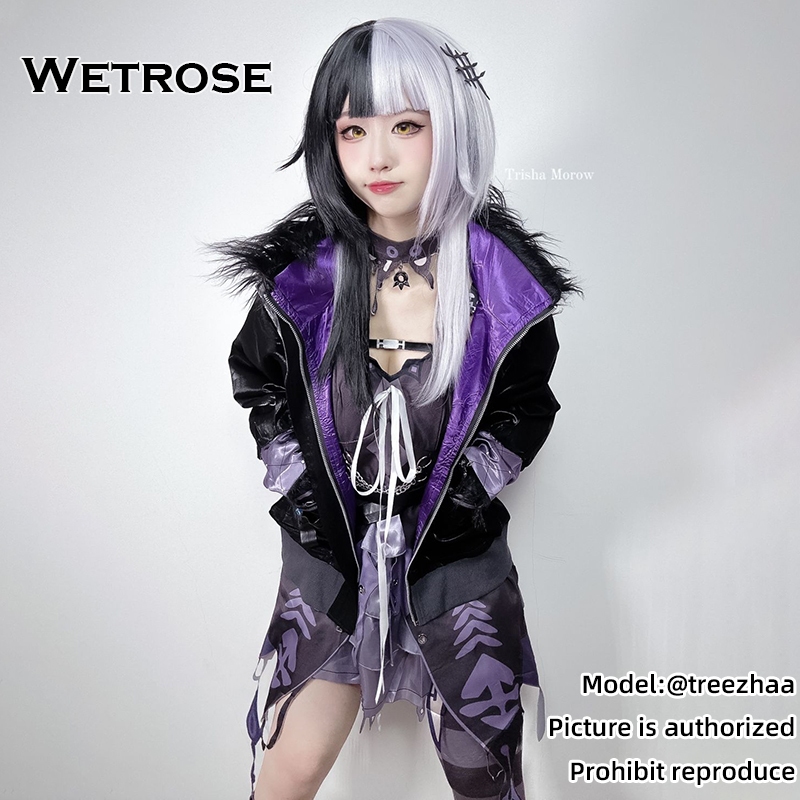 [Wetrose] Hololive EN Vtuber Shiori Novella Cosplay Costume Kostume Set Wanita Lucu Gothic