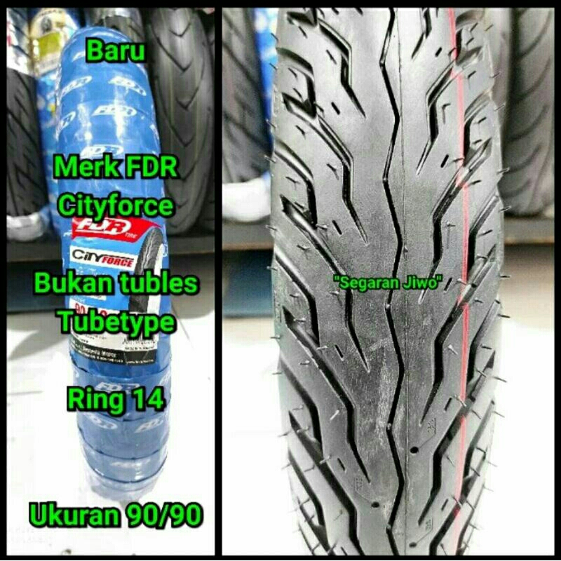 Ban motor matic ring 14 ukuran 90/90 merk FDR cityforce ban belakang honda beat, vario 110, vario 12