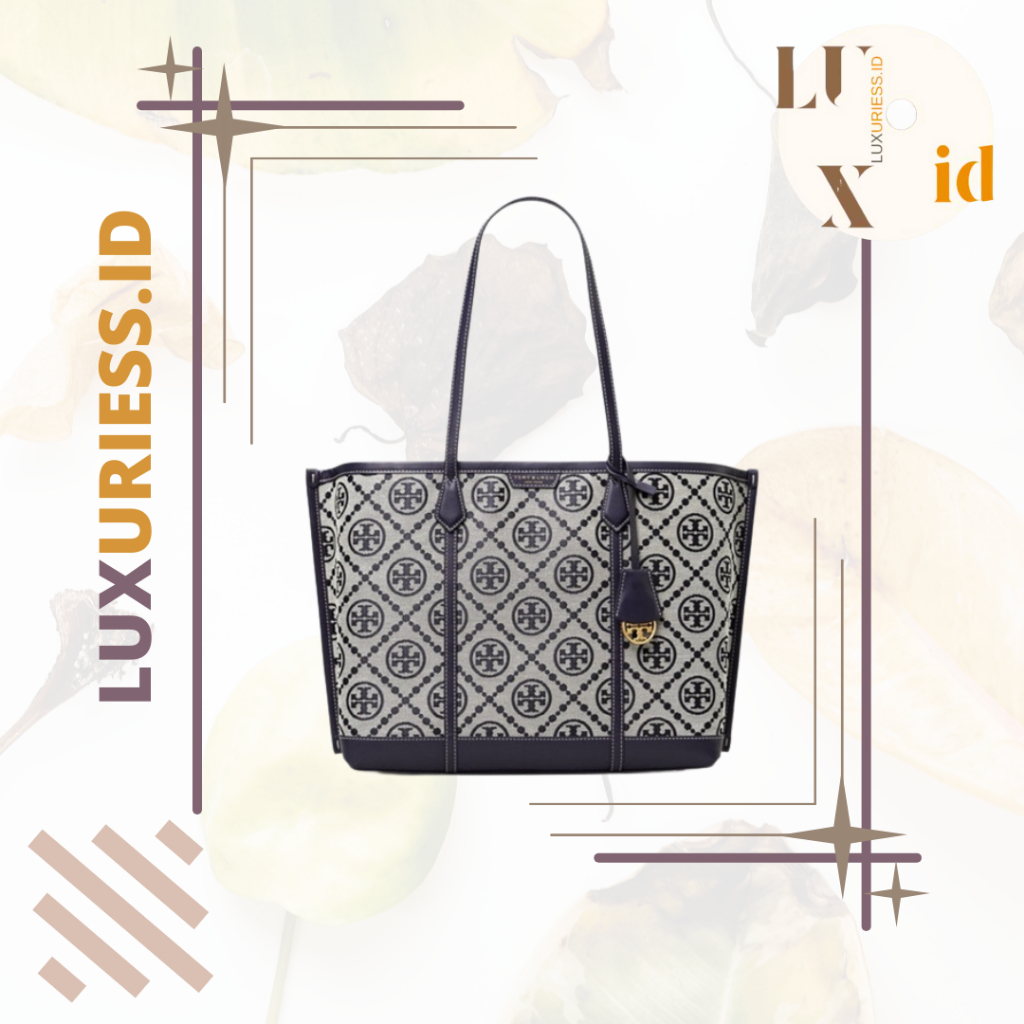 TORY BURCH PERRY T MONOGRAM TRIPLE COMPARTMENT TOTE