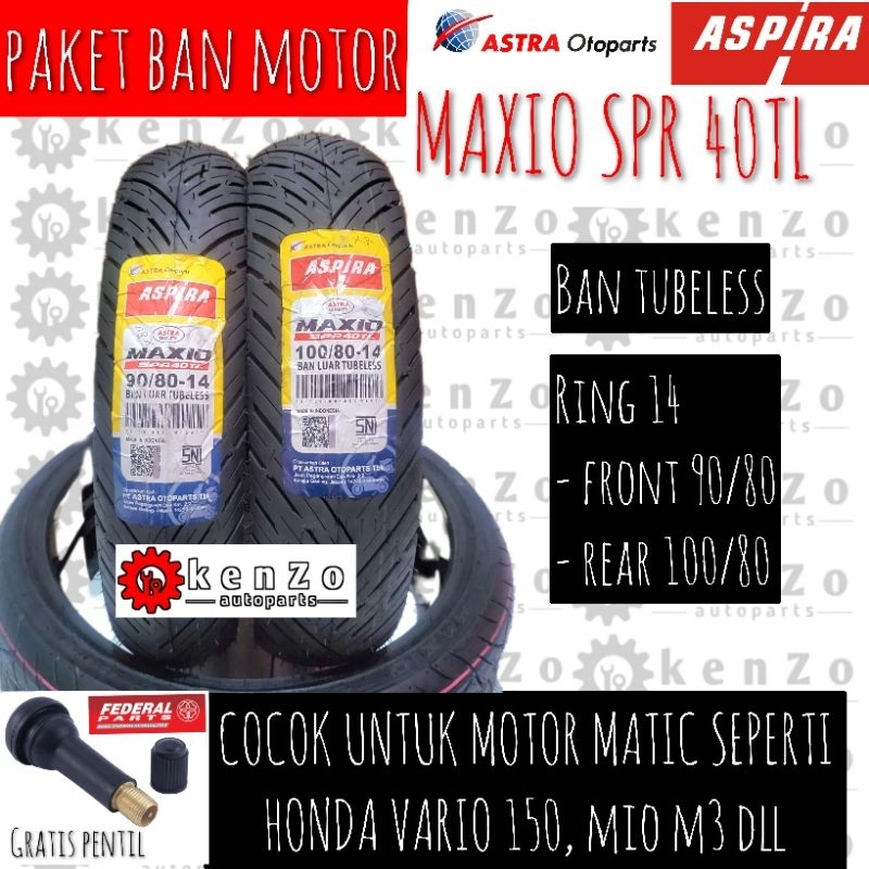 PAKET BAN DEPAN BELAKANG MOTOR HONDA VARIO 125 150 ASPIRA 90/80 100/80