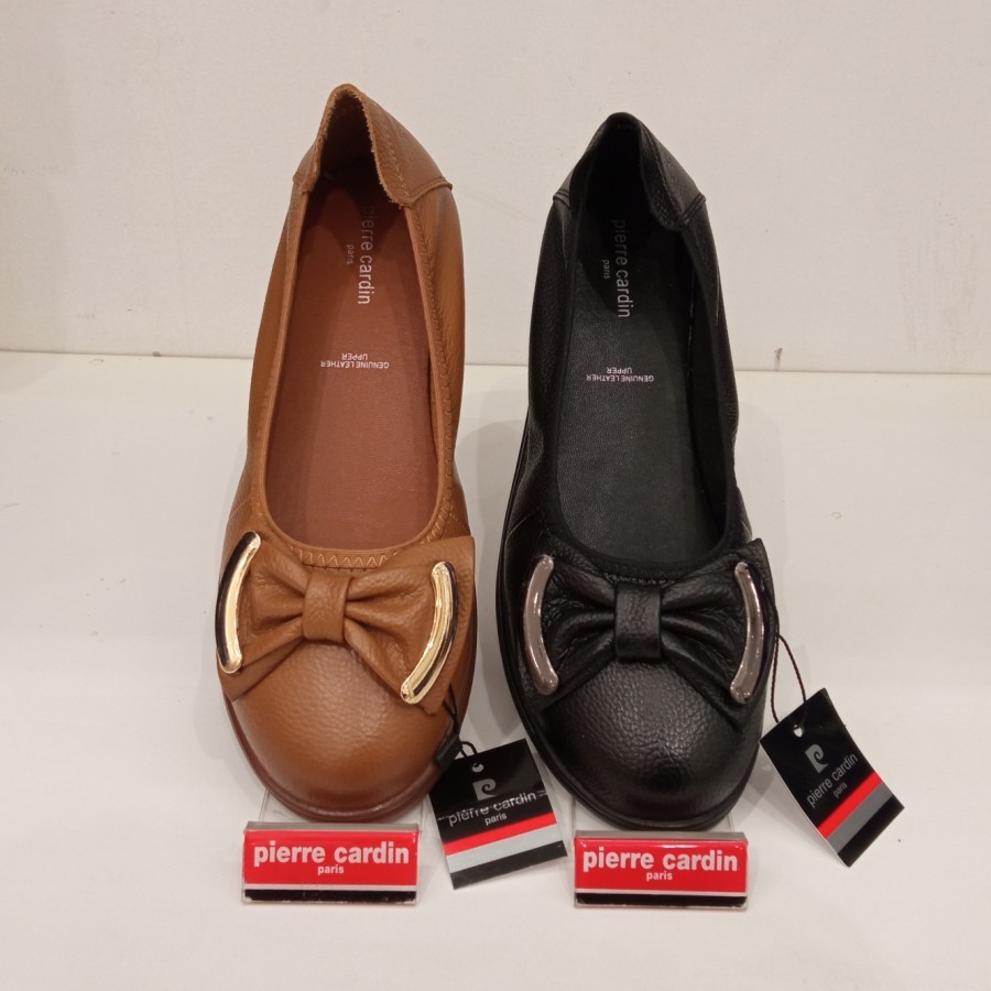 Pierre Cardin Ladies 1304 Sepatu Casual Wanita Warna Black & Tan