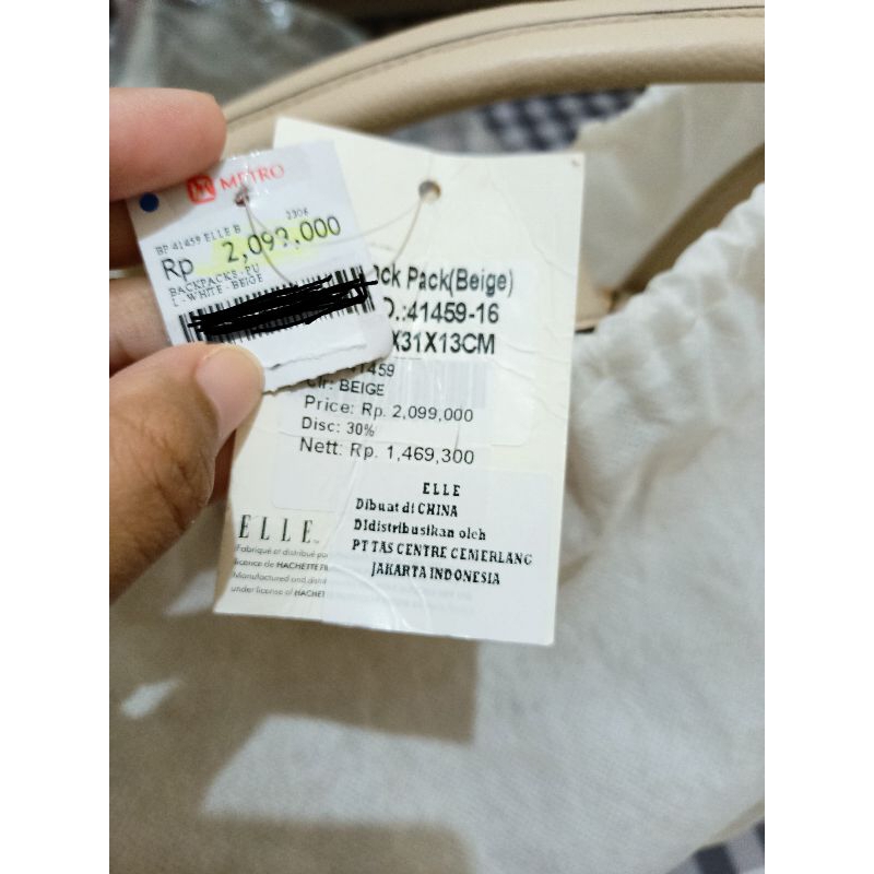 TAS BACKPACK ELLE PRELOVED