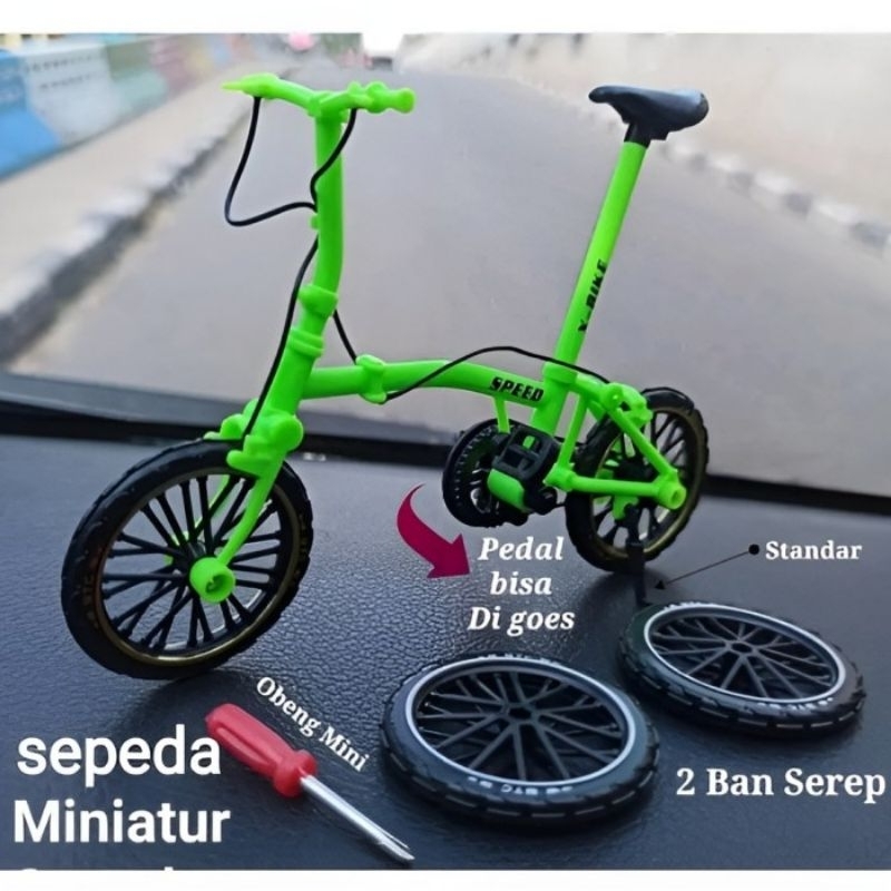 Mainan Diecast epeda Lipat Mini Finger Bike Die-cast Anak Laki Edukasi - Miniatur Sepeda Balap Gunung BMX MTB DIY Bongkar Pasang Ban Anak Cowok Edukatif