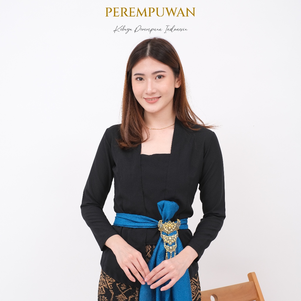 PEREMPUWAN | Atasan Set Kebaya Bali Kutu Baru Modern Wisuda Kondangan Hitam Putih Elegant Aesthetic