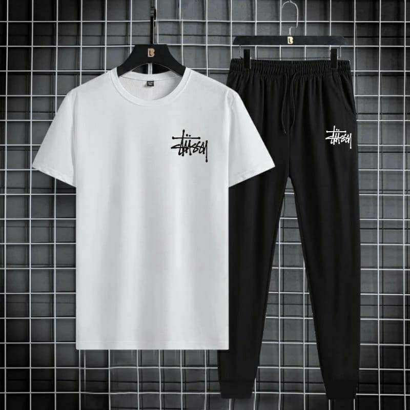 Set Dewasa Tussy Kekinian Kaos Celana Jogger II Setelan Pria Kaos Celana Trendy II Set Dewasa Kaos J