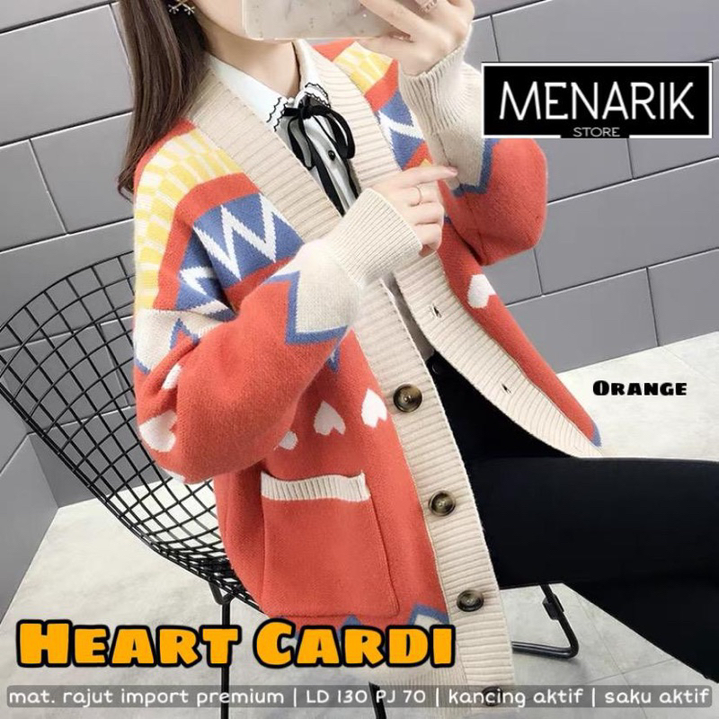 Jaket Rajut Jumbo Import Wanita Korean Style Cantik Terbaru. Jacket Rajut Oversize Kekinian Tebal Lembut Adem. Heart Cardi By MENARIK’s