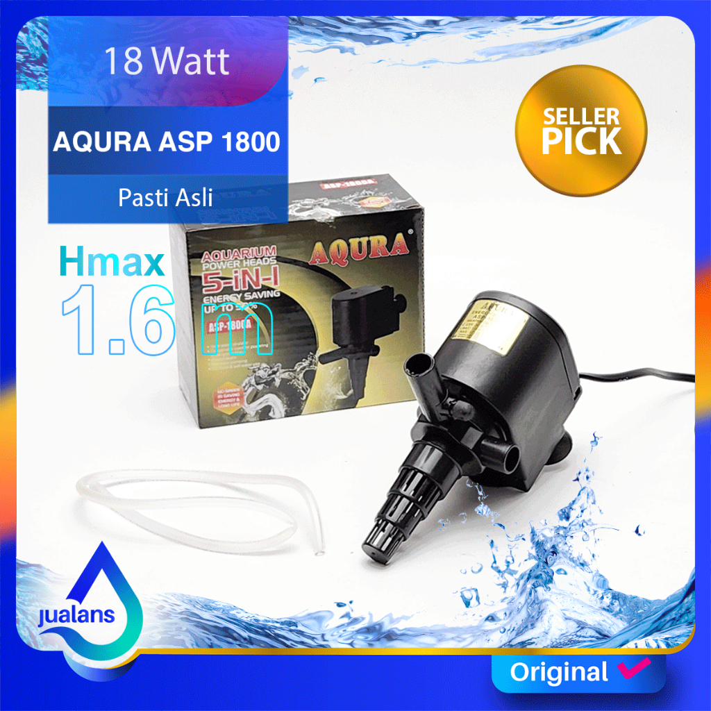 AQURA ASP 1800 Pompa Aquarium Celup 1600 L/H