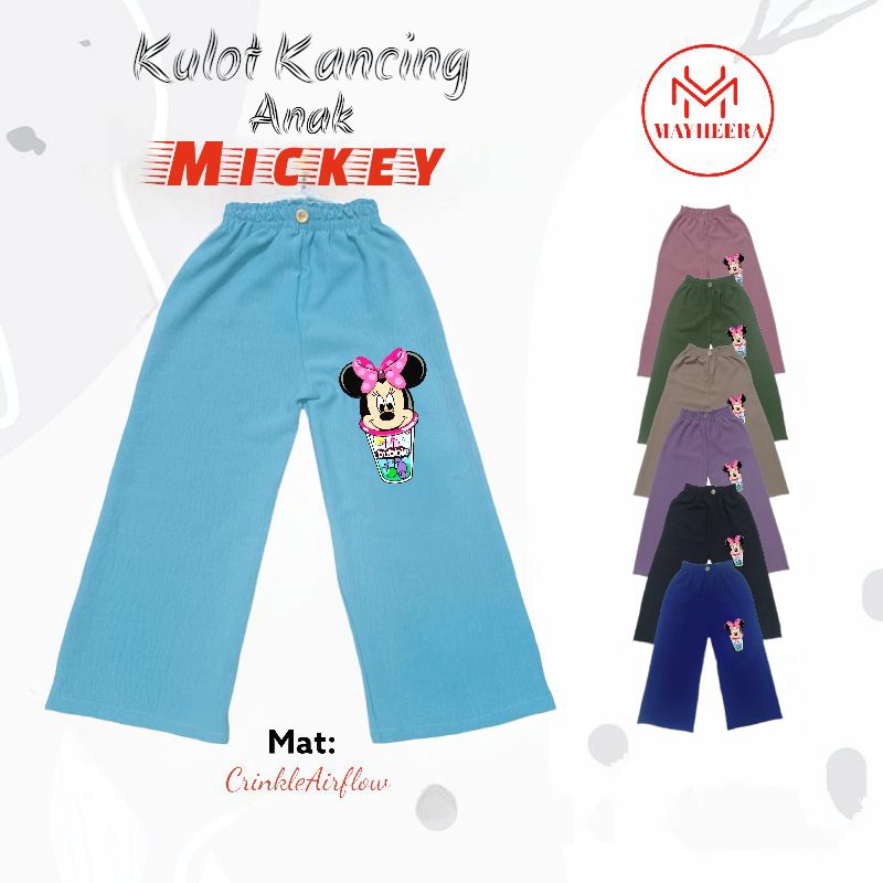 KULOT CRINKLE MICKEY / CELANA KULOT ANAK KRINGKEL / CELANA KULOT ANAK PEREMPUAN / KULOT KANCING ANAK