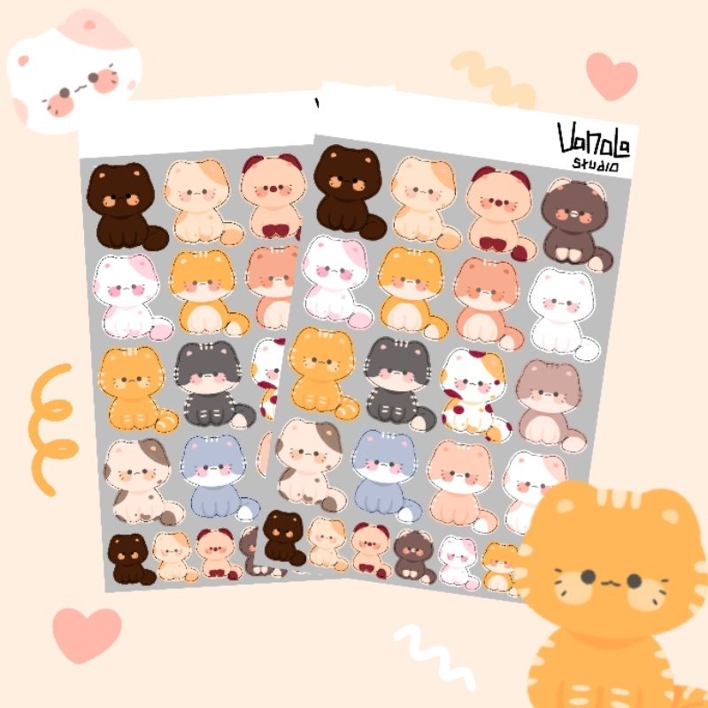 

Vanalastudio Sticker Kucing Lucu / Cute Cat Sticker Set / Sticker Sheet Kucing Oren / Sticker Deco Kucing Lucu / Sticker kucing untuk Jurnal / Journal Deco