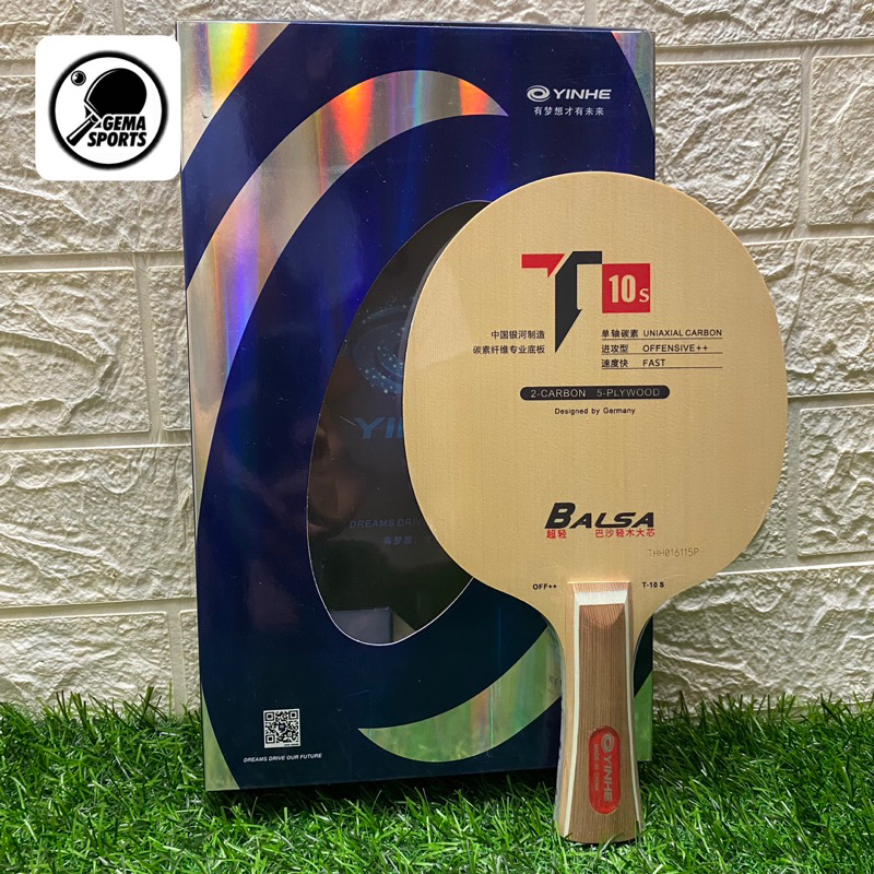 Kayu Bet Pingpong Tenis Meja Yinhe T10s Offensive Balsa Carbon FL