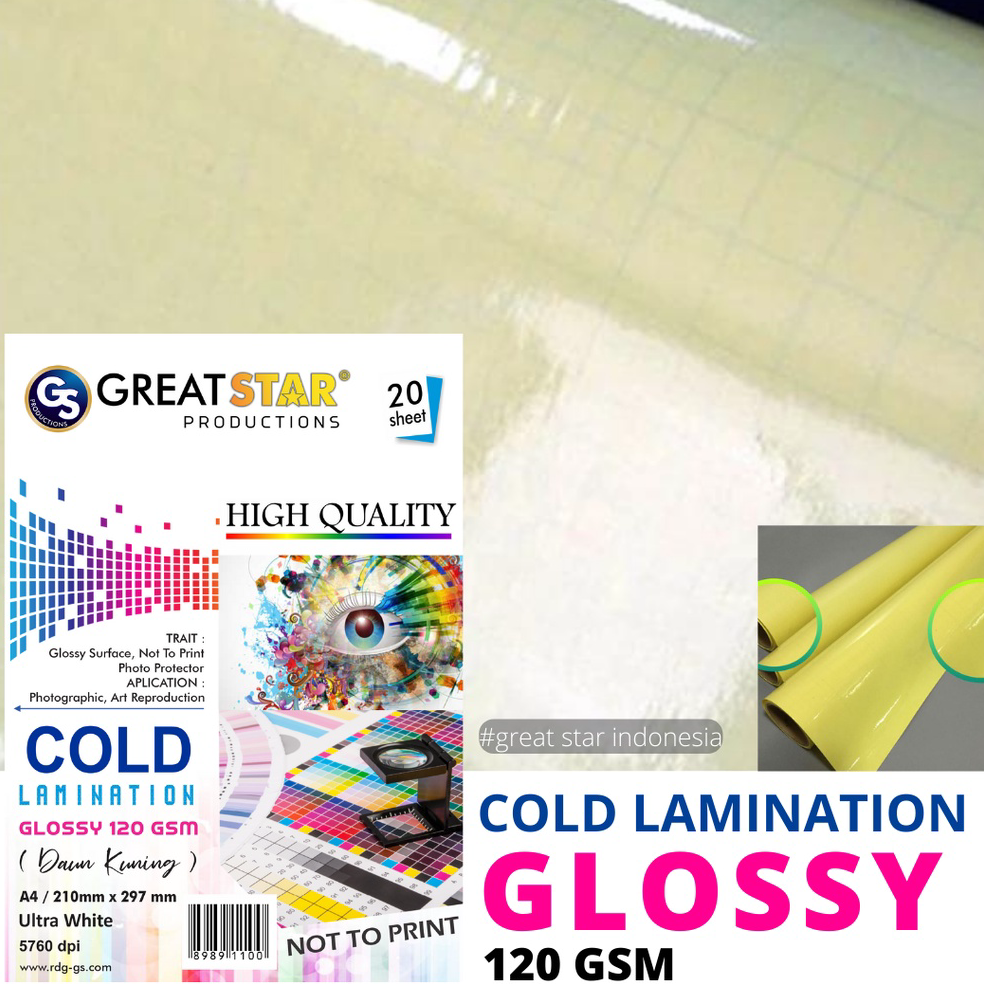 

Star 9.9 LAMINASI DINGIN / COLD LAMINATION UK A4/120 gsm/20 (DAUN KUNING)