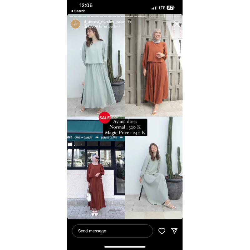 jastip ayana dress d’amora nursing wear