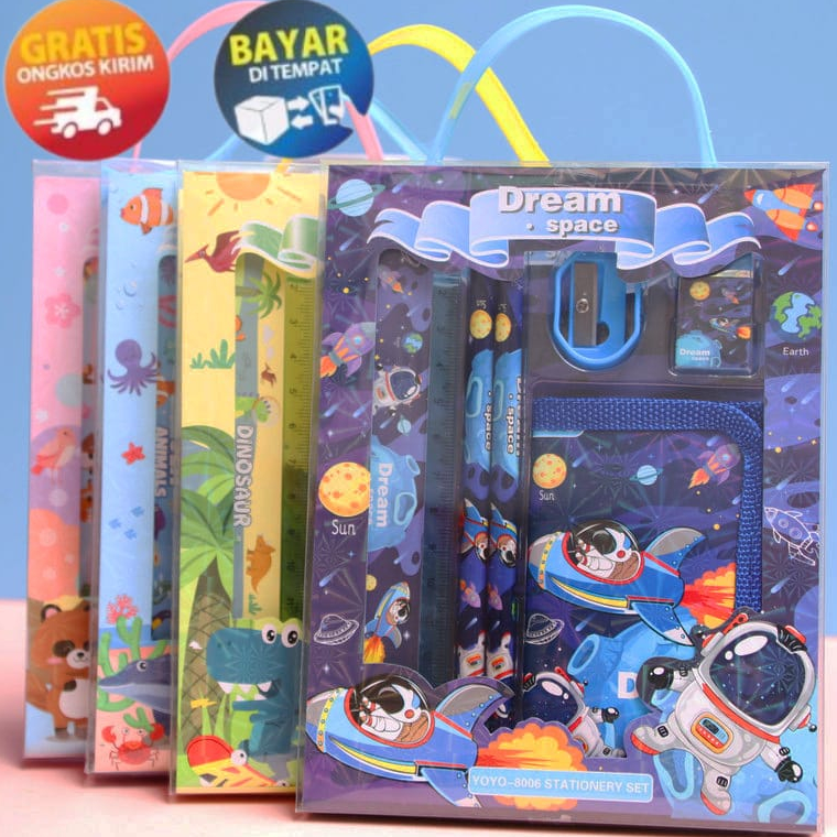 

2.2 STOK READY KP126 - SET STATIONERY ANAK ALAT TULIS 6 IN 1 ALAT TULIS SEKOLAH PERLENGKAPAN SEKOLAH SET ALAT TULIS PERALATAN SEKOLAH LENGKAP