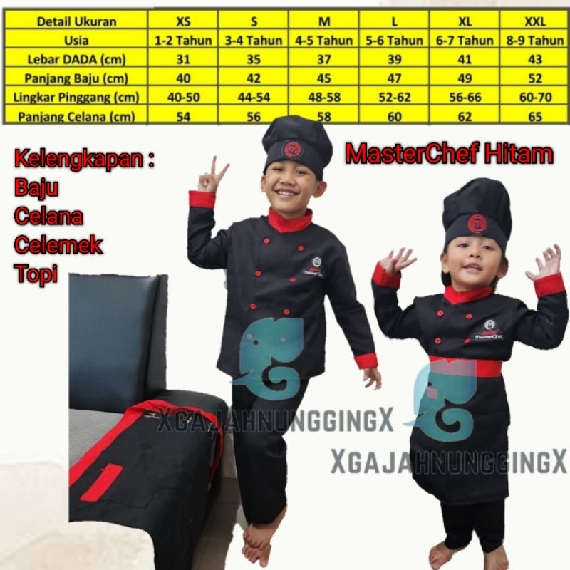 Seragam Kostum Baju Koki Anak | Kostum Koki Anak | Karnaval 17 Agustusan Berkualitas Murah Bandung