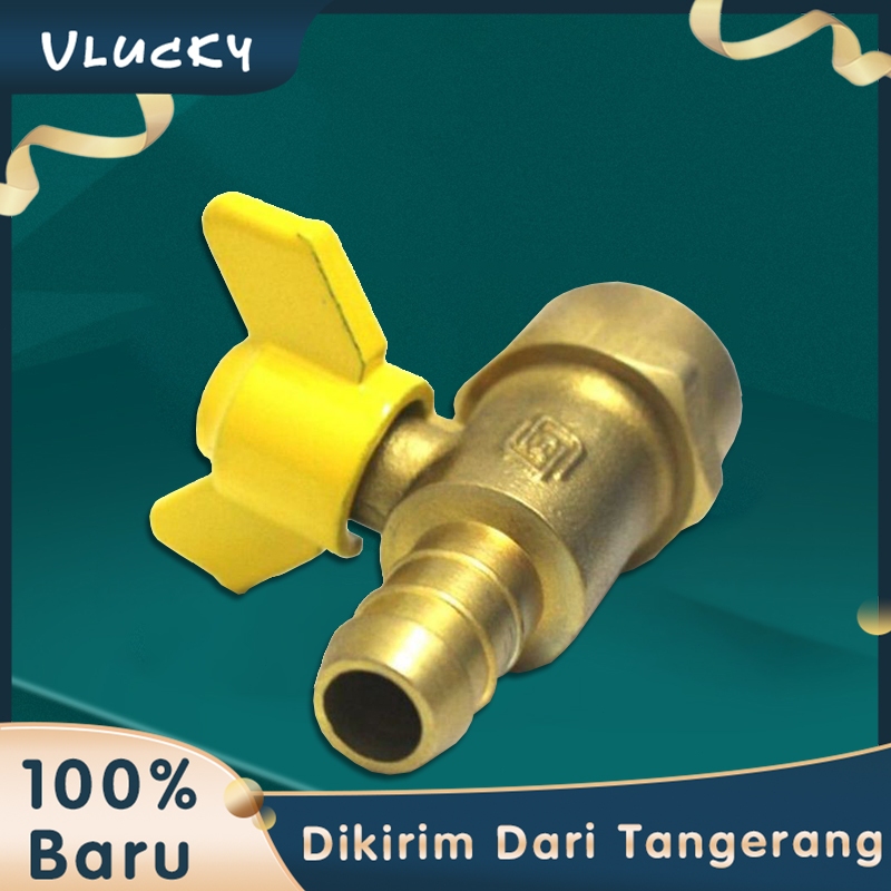 Kran Gas  1/2 Inch Stop Kran Gas Drat Dalam Drat Luar Pipa Tembaga Sambungan