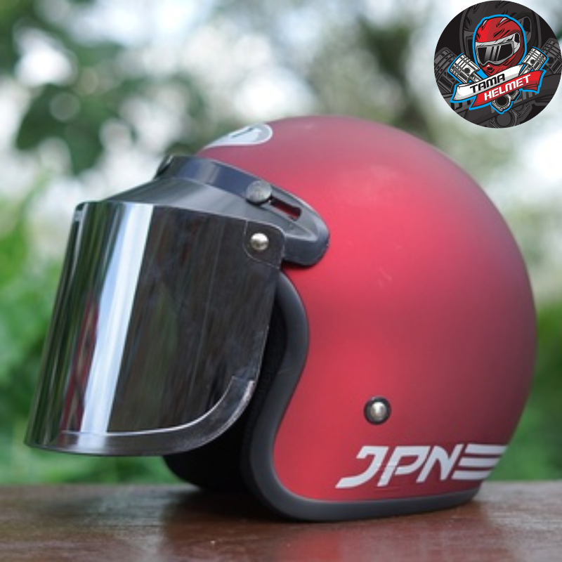 HELM  JPN ORIGINAL DEWASA KACA DATAR  VISOR STANDART SNI