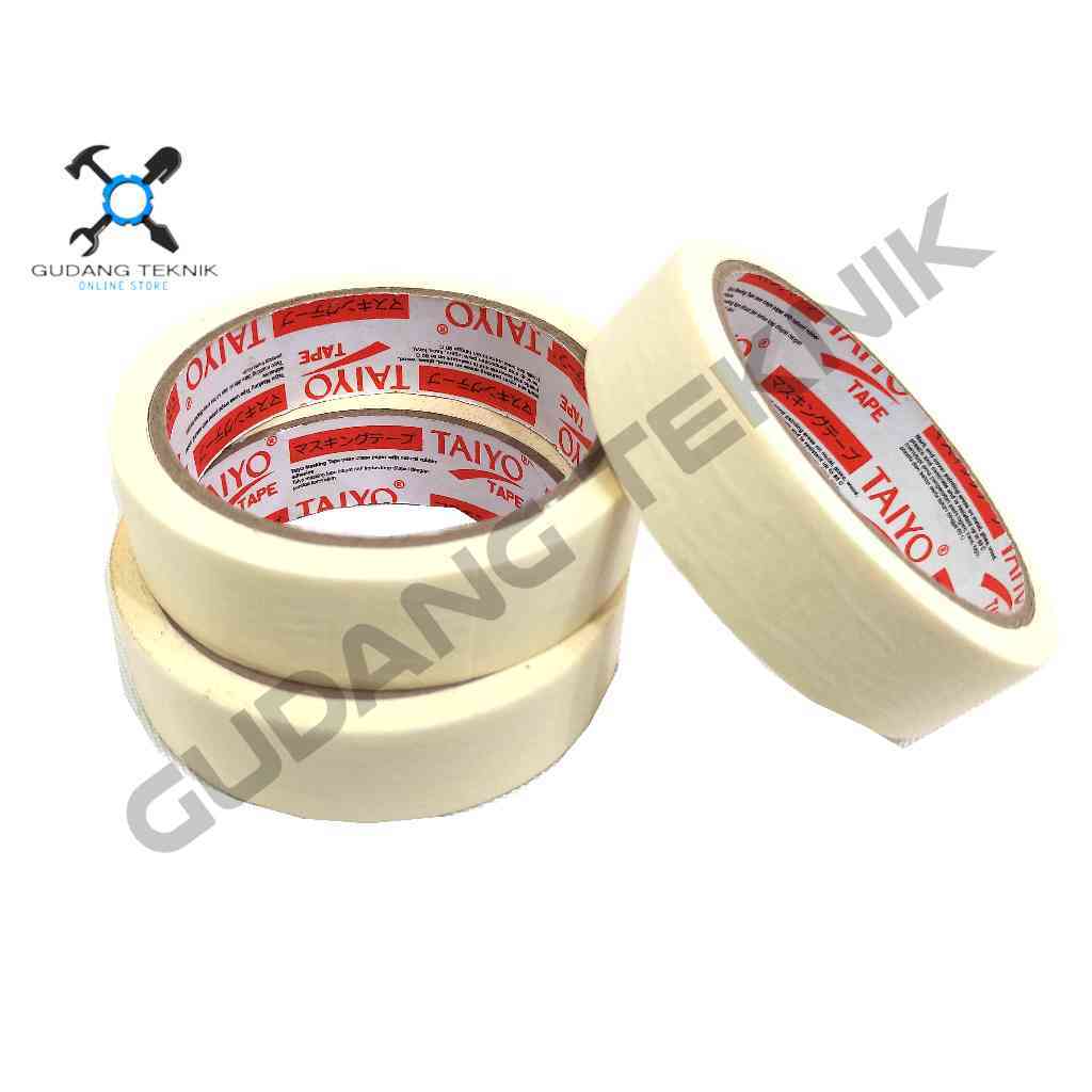 

Lakban Kertas 1" 24mm x 17Meter TAIYO / Masking Tape Selotip Kertas Isolasi Lakban Lem Kertas 1 Inch TAIYO