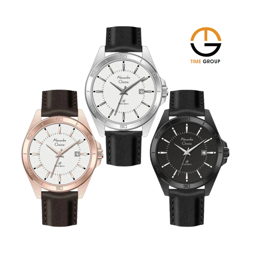 JAM TANGAN PRIA ALEXANDRE CHRISTIE PRIMO AC1011 AC 1011 MD KULIT ORIGINAL