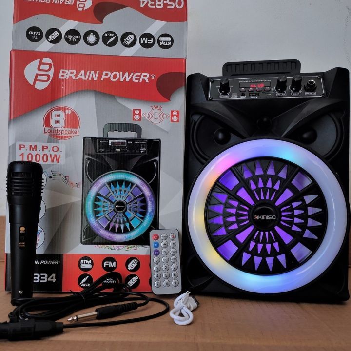 SPEAKER SPEKER WIRELESS BLUETOOTH BT QS 834 PORTABLE PLUS MIC + Remote Control