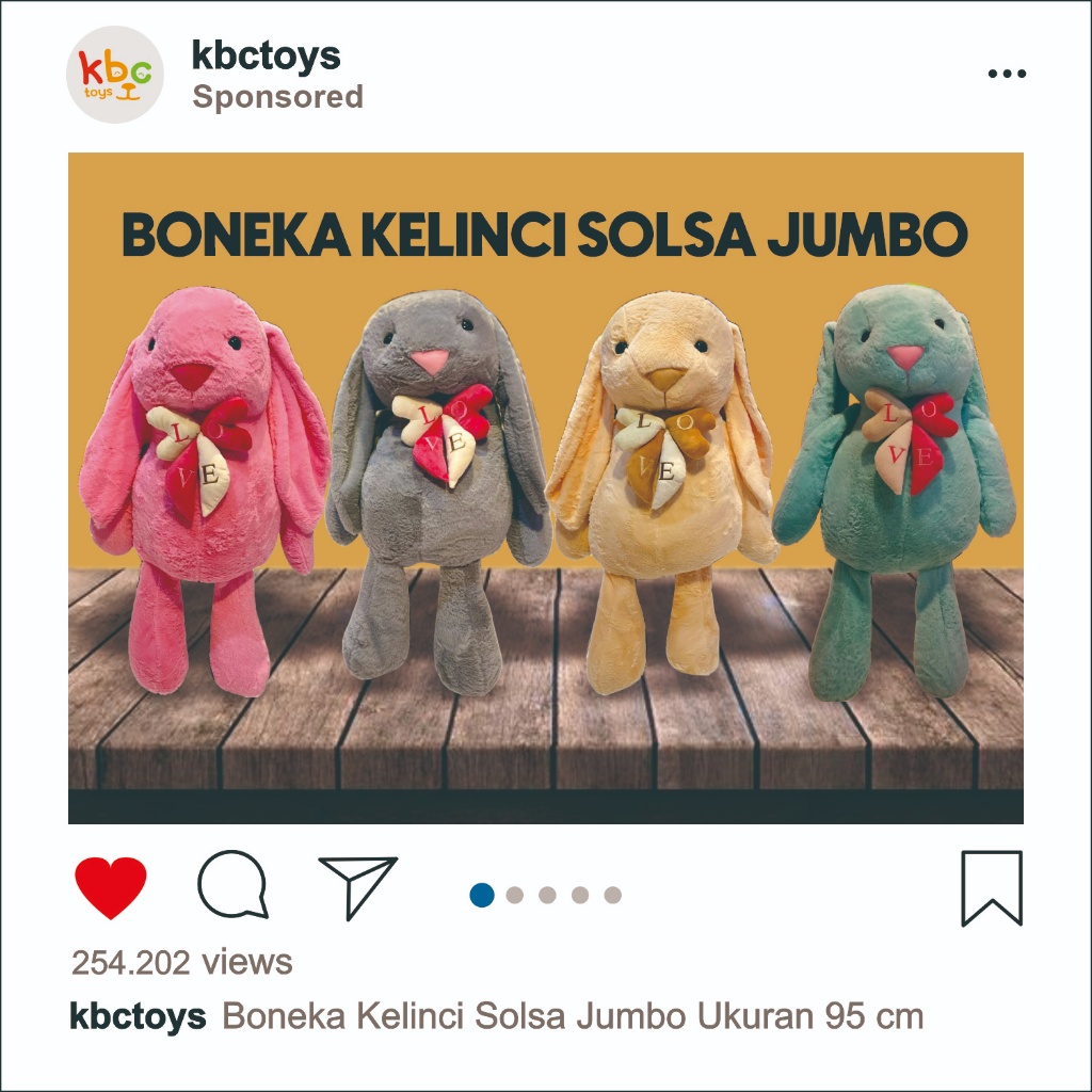 boneka kelinci solsa love jumbo