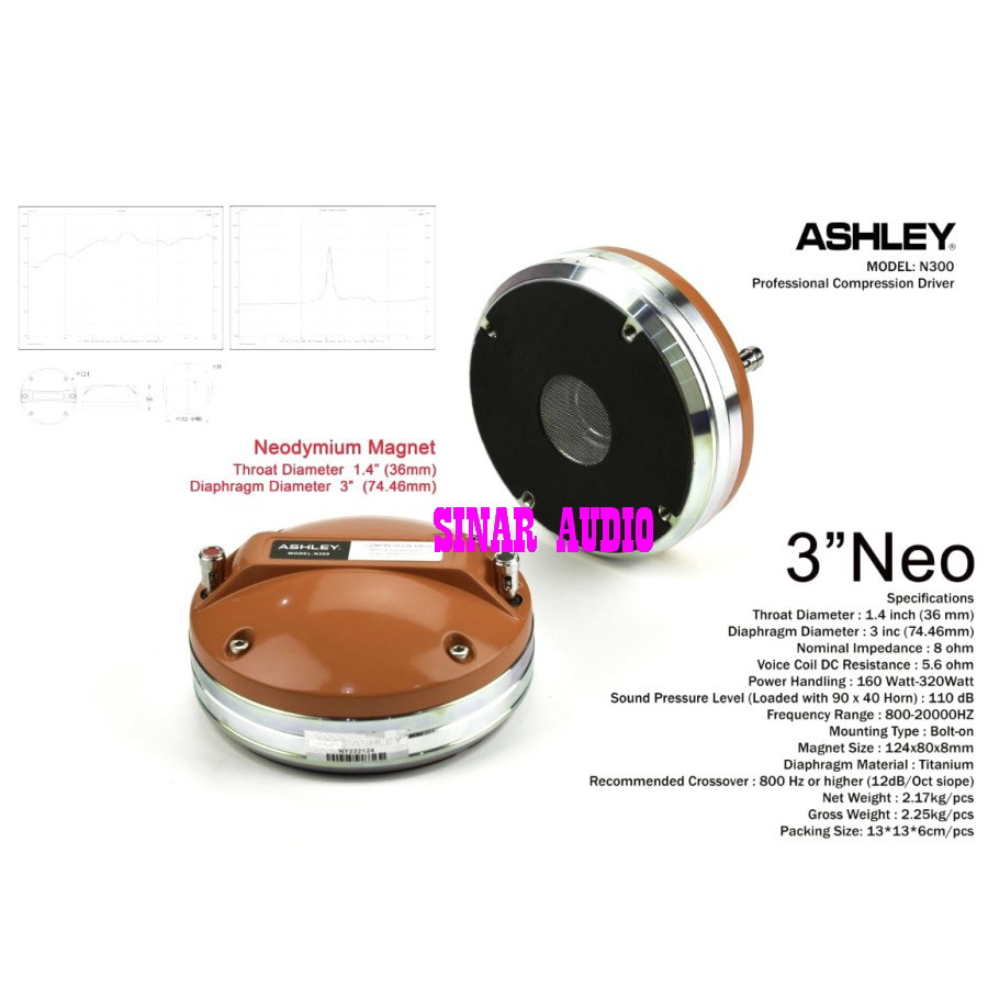 Tweeter Ashley N 300 Original Driver Neodymium ASHLEY N300