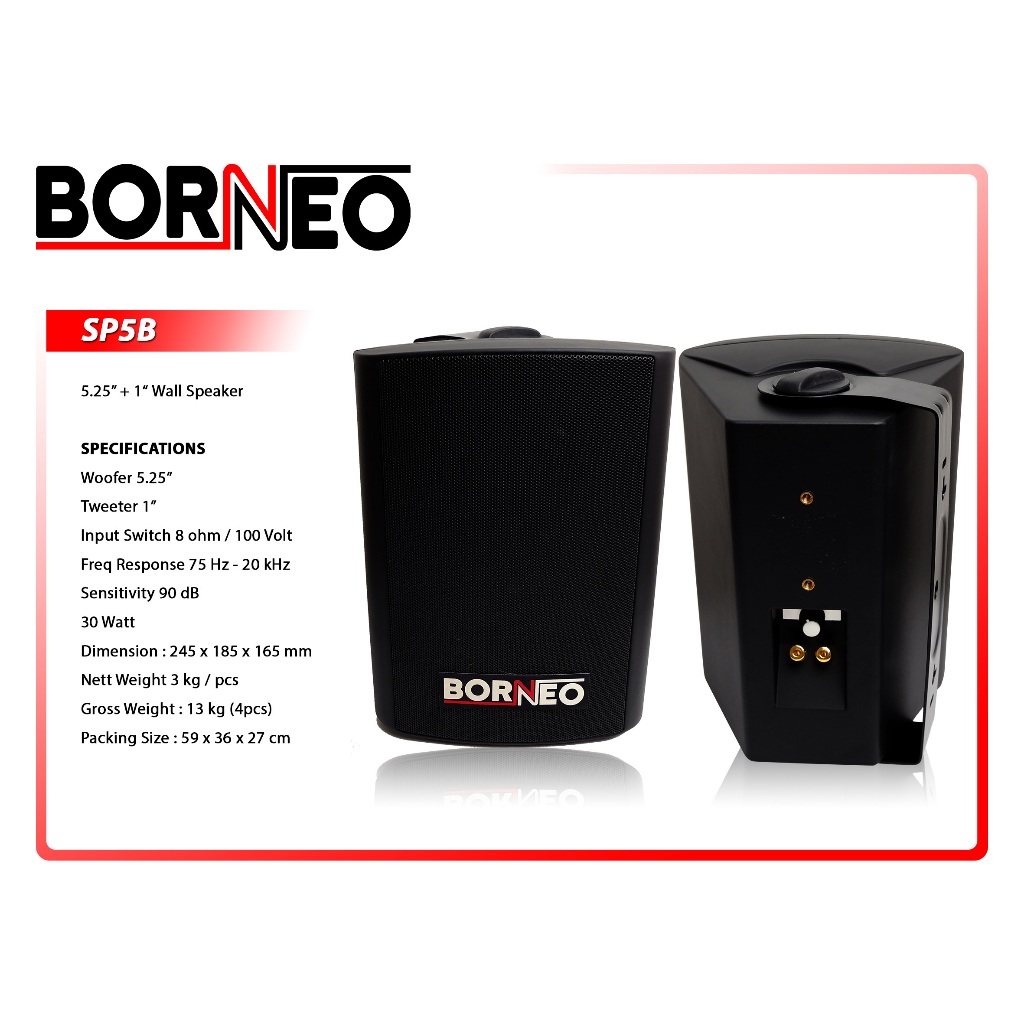 Public Address Speaker (5.25" + 1" | 100v | 30 watt) - BORNEO SP5B