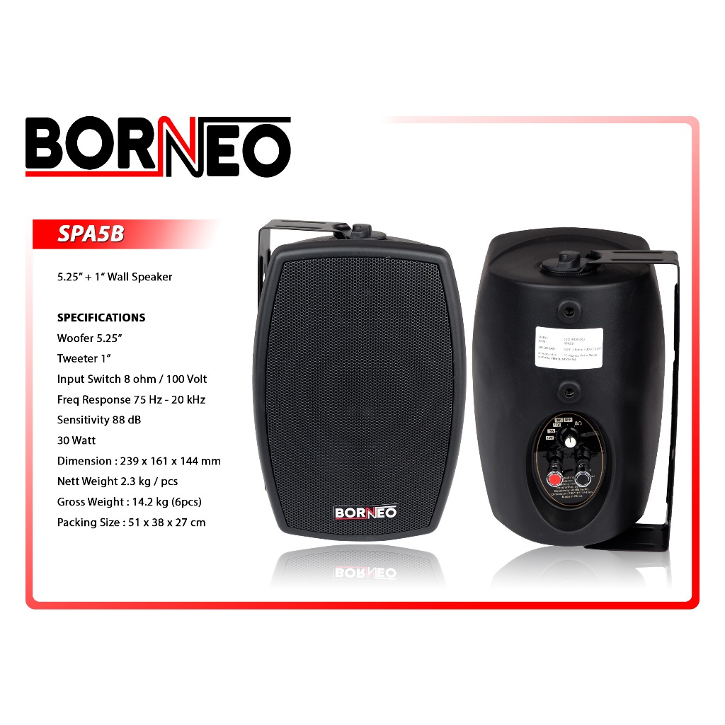 Public Address Speaker (5.25" + 1" | 100v | 30watt) - BORNEO SPA5B
