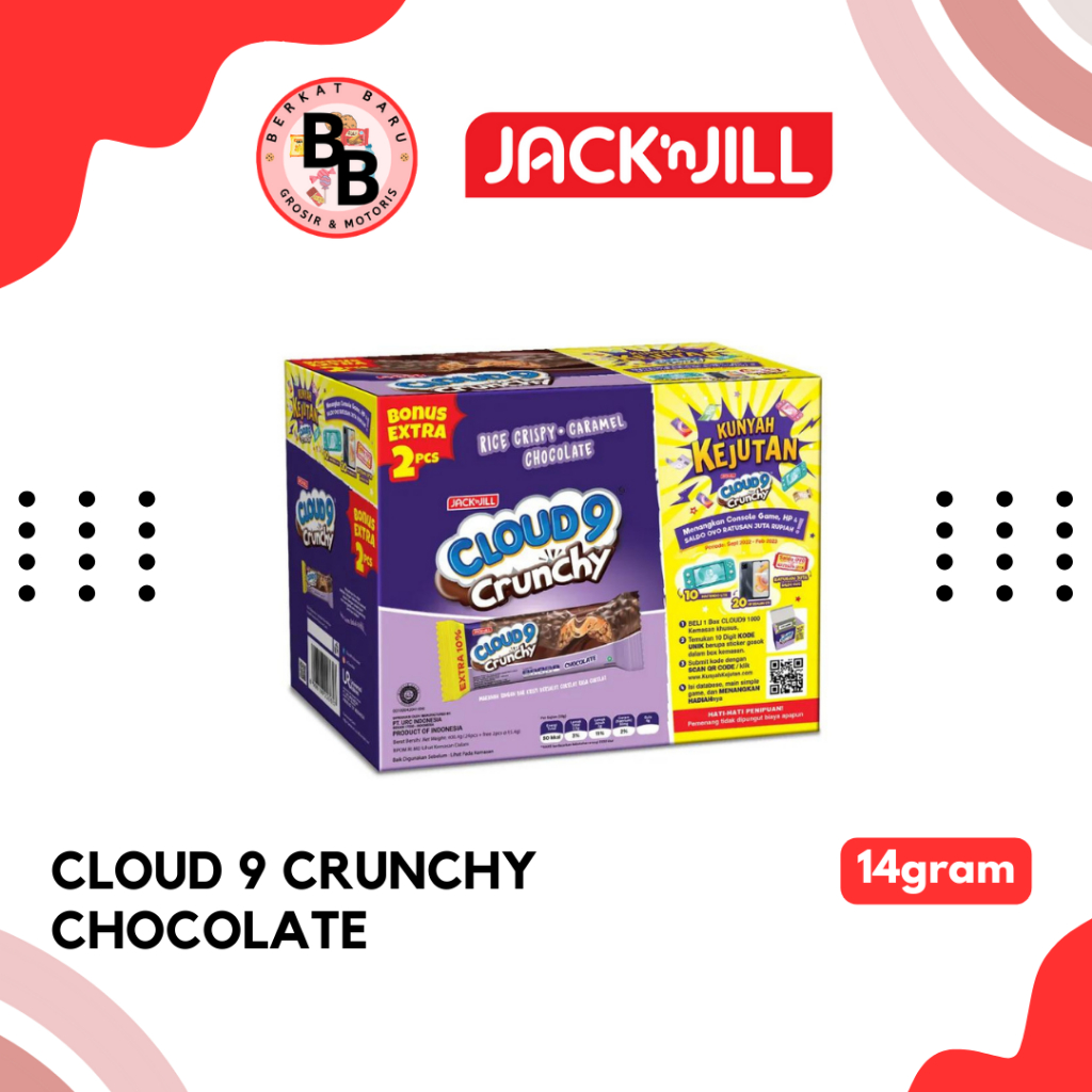 

[BB SNACK] Cloud9 Crunchy sachet pack 18gram HARGA PER BOX ISI 24 PCS