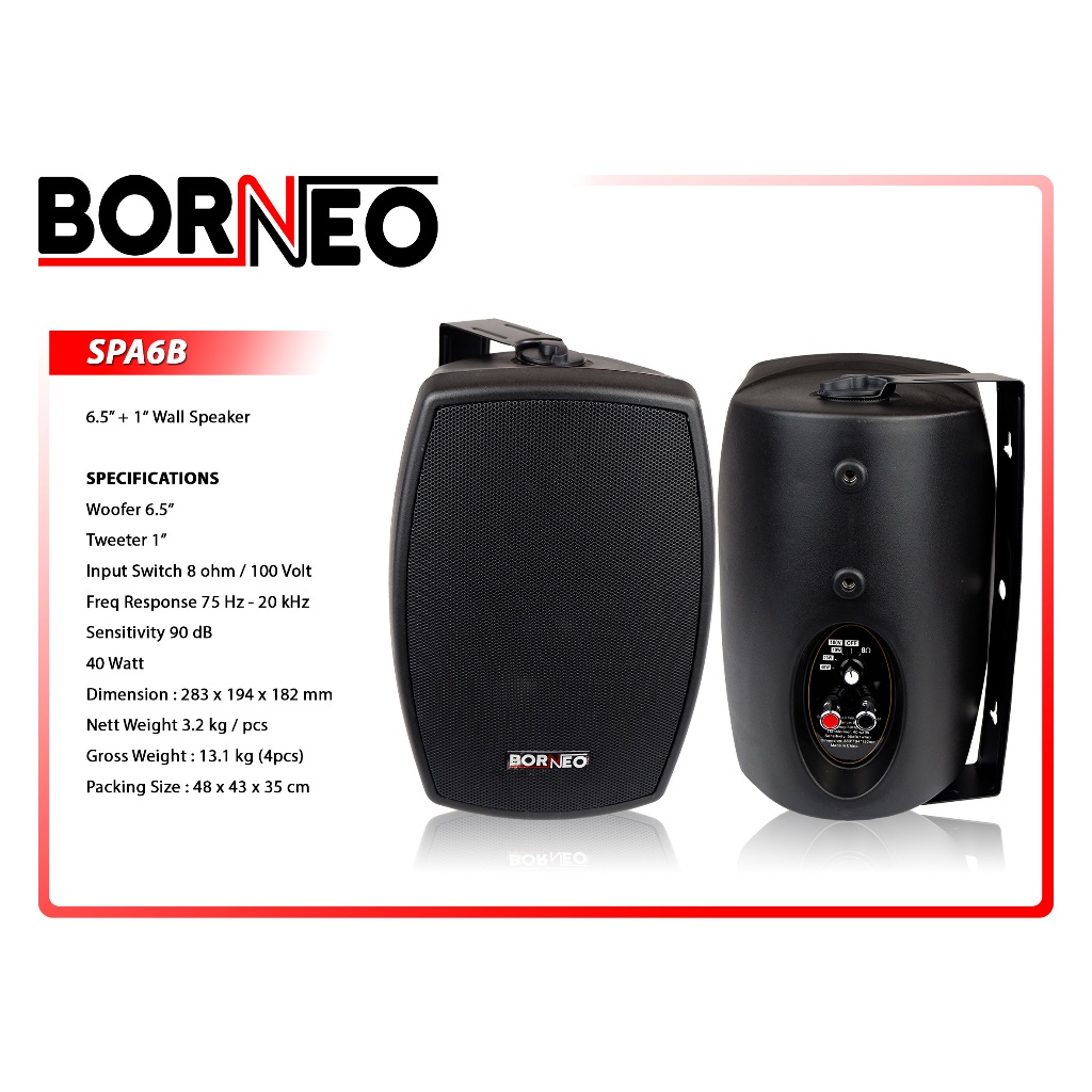 Public Address Speaker (6.5" + 1" | 100v | 40watt) - BORNEO SPA6B