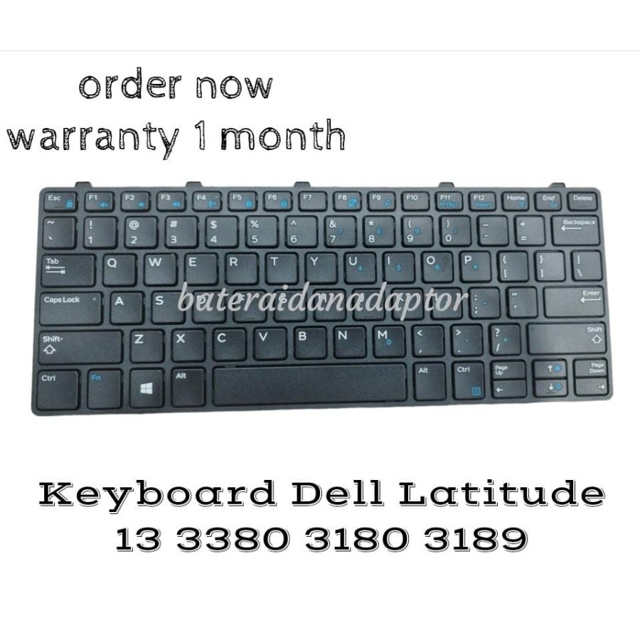 DELL KEYBOARD LAPTOP Latitude 13 3380 3180 3189 NO BACKLIGHT US Tombol Delete