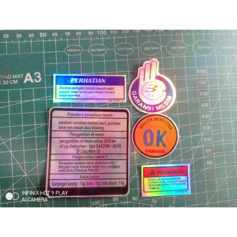 stiker warning yamaha hologram stiker mio warning 5tl
