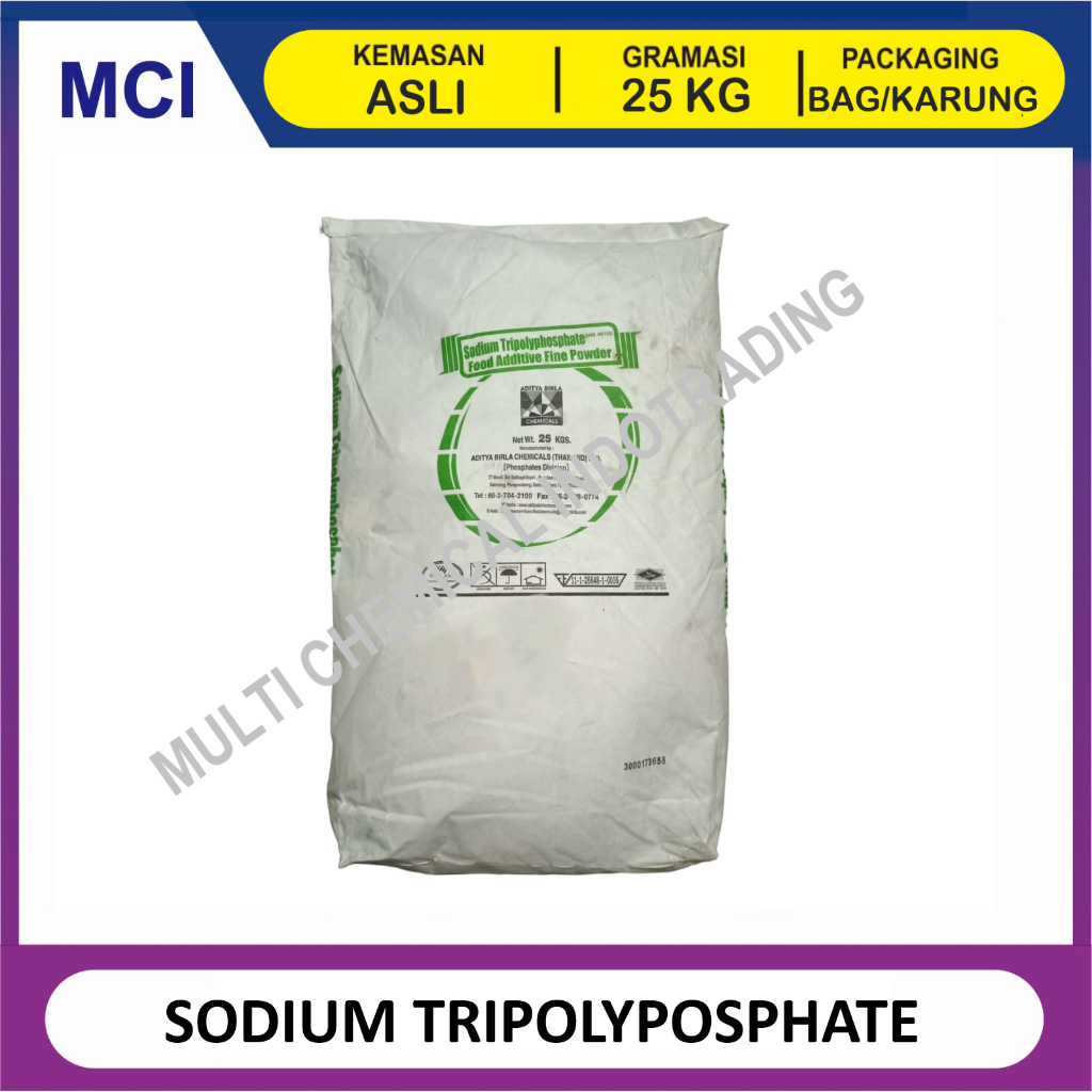 

SODIUM TRIPOLYPHOSPHATE FOOD GRADE. STPP. STTP PENGENYAL MIE. 25 kg