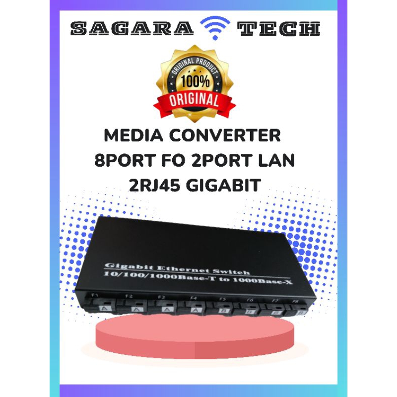 Media Converter 8 Port FO 2 Port LAN