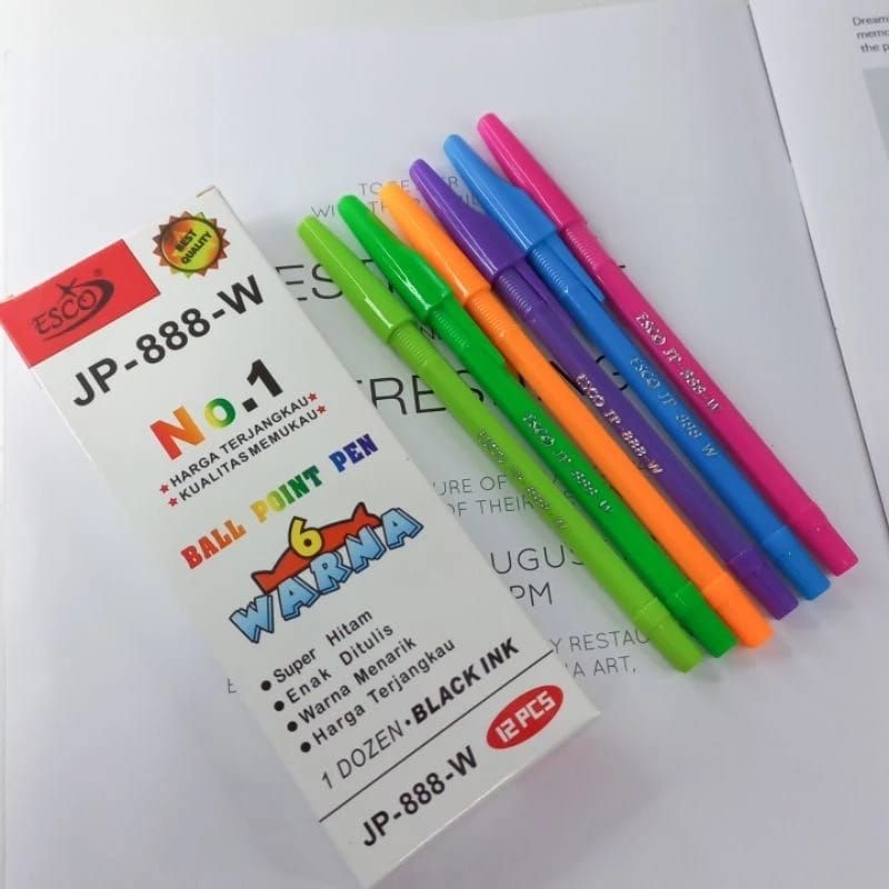 pulpen esco isi 12pcs/ball point esco jp-888-w