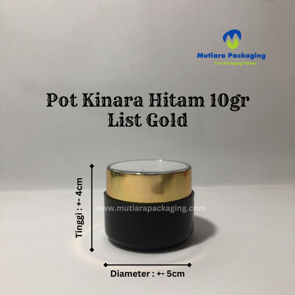 Pot Kinara Hitam 10gr List Gold / Pot Cream 10gr