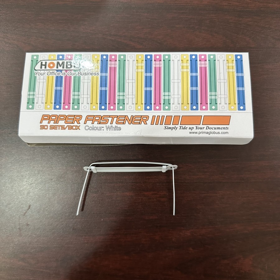 

50 set Acco Putih Hombo dan Acco Warna HOMBO - Paper Fastener Pengikat - Penjepit Kertas Warna Putih
