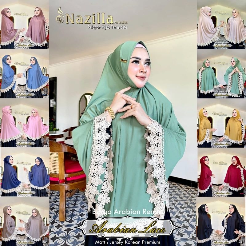 Jilbab Bergo Arabian Lace 10pcs