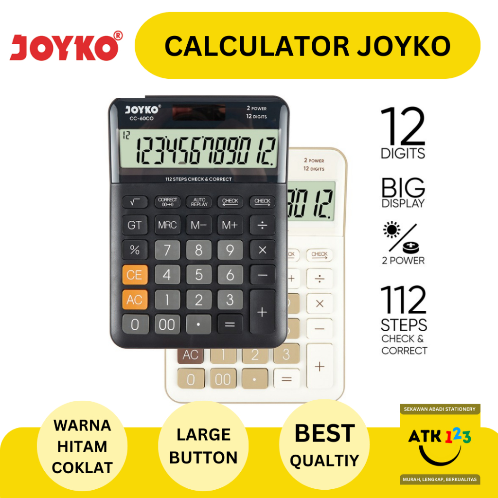 

Calculator Kalkulator Joyko CC-60CO 12 Digits Check Correct