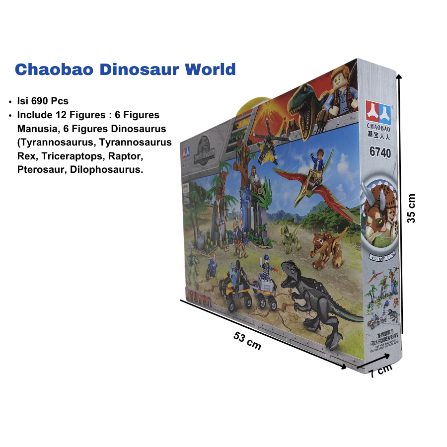 Mainan Edukasi Balok Bricks Dinosaur World Dinosaurus Chaobao