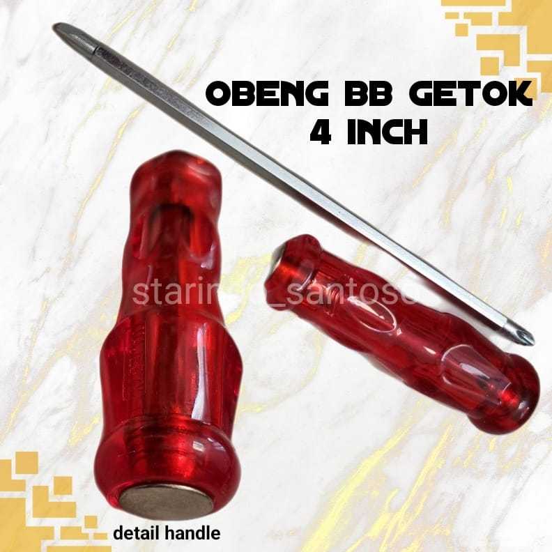 Obeng ketok bolak balik 4 inch gagang pvc obeng getok
