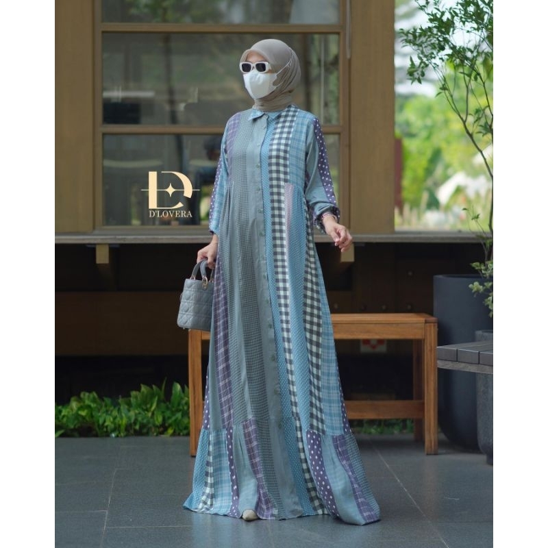 MOZZA DRESS BY DLOVERA KOLEKSI DLOVERA TERBARU GAMIS MOTIF DRESS KATUN