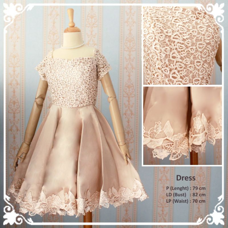 Party Dress Brokat (Cream Gold)