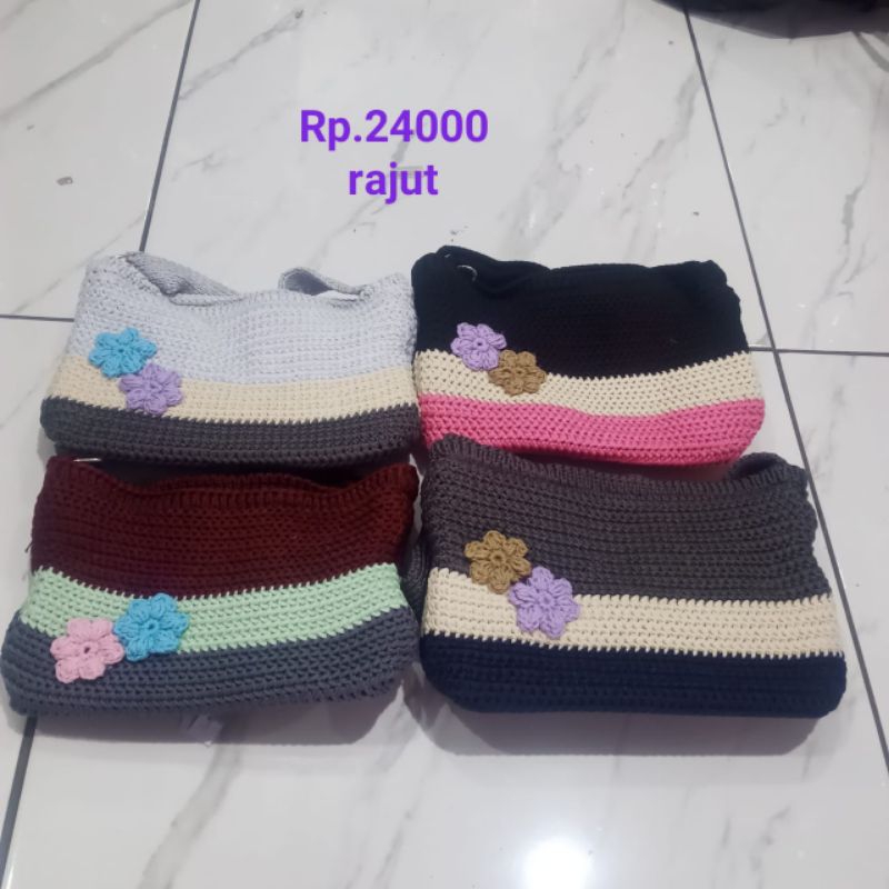 Tas slempang rajut//tas hp rajut