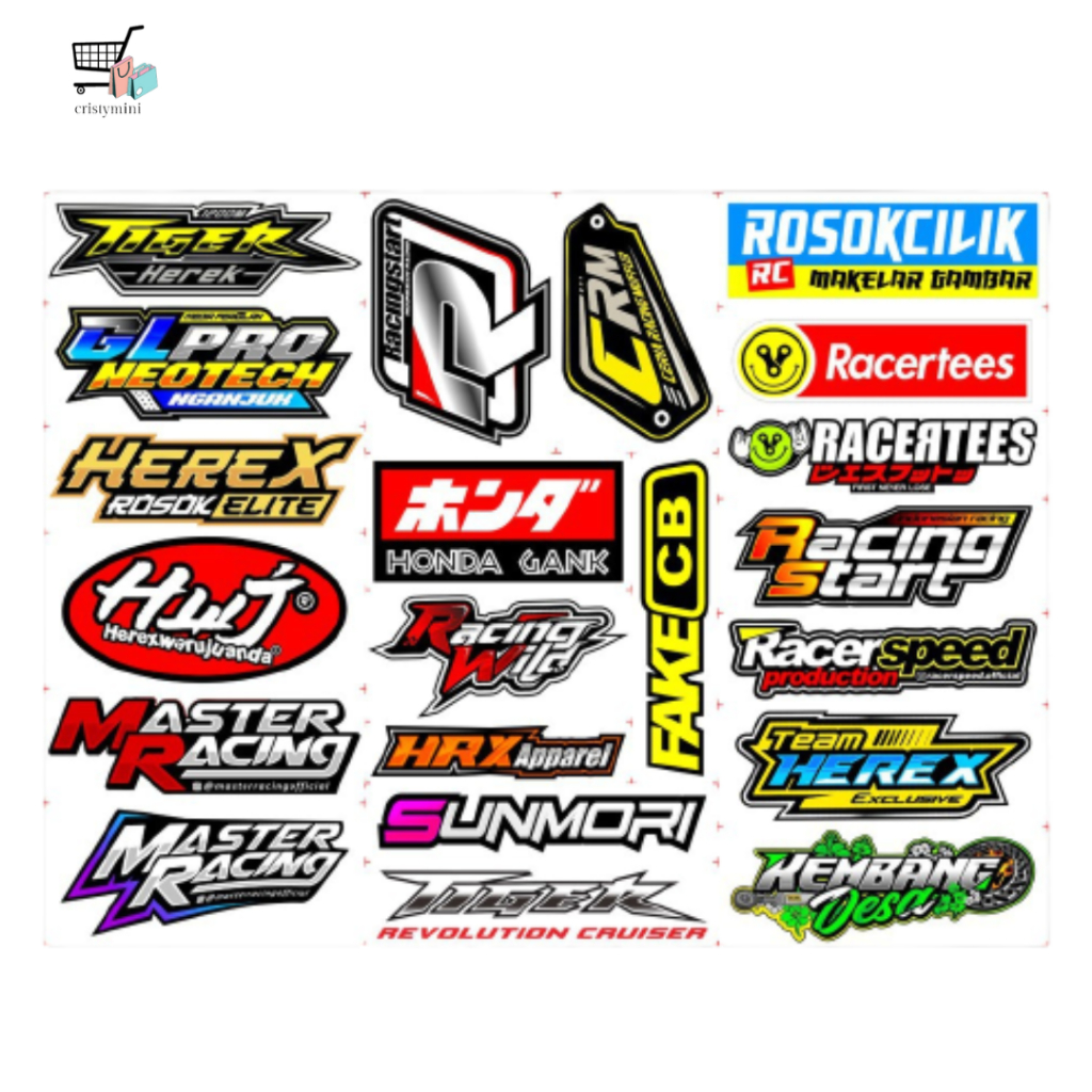 MURAH✨ 20PCS STICKER MOTOR HEREX RACING BALAP / Sticker Vinyl Print & Cut Stiker Motor Sticker VIRAL